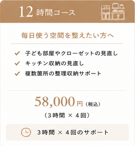 12時間コース 58,000円税込